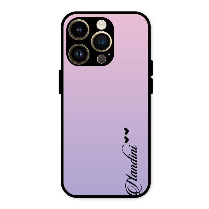 Customize Name Gradient Glass Case Cover Pink For iPhone 14 Pro Max