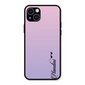 Customize Name Gradient Glass Case Cover Pink For iPhone 14