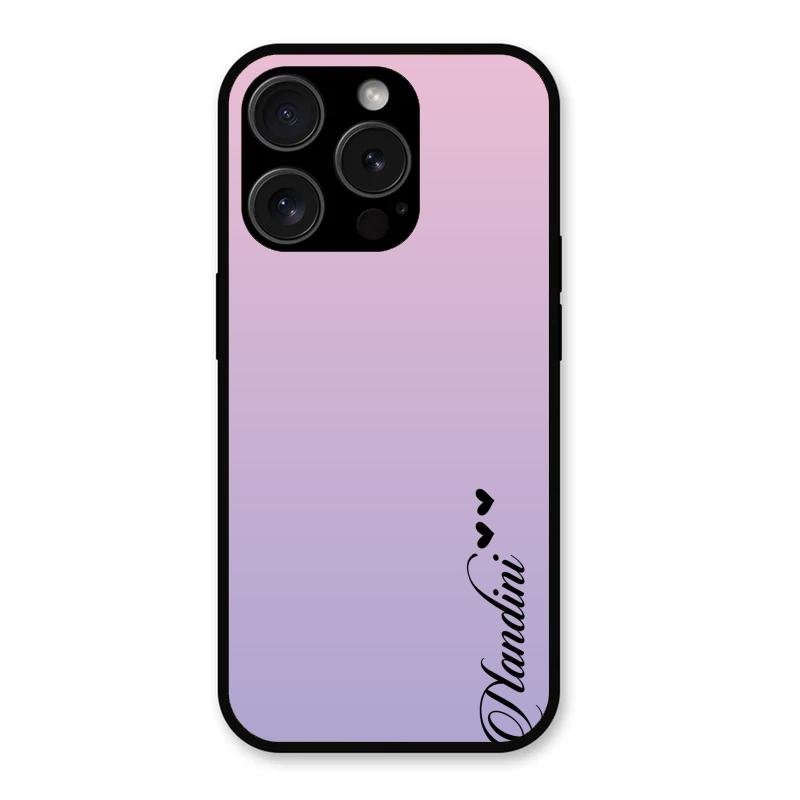 Customize Name Gradient Glass Case Cover Pink For iPhone 15 Pro Max