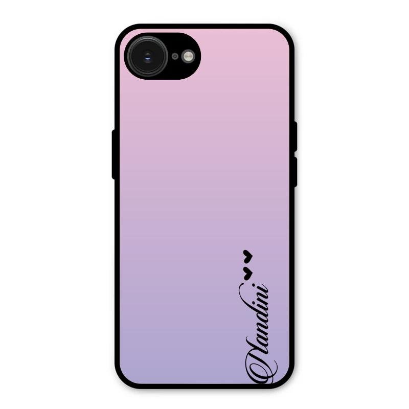 Customize Name Gradient Glass Case Cover Pink For iPhone 16e