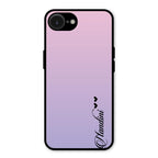 Customize Name Gradient Glass Case Cover Pink For iPhone 16e