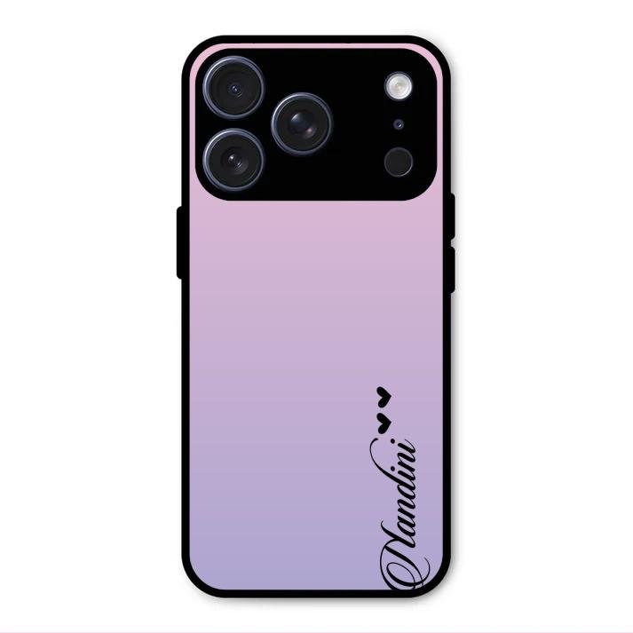 Customize Name Gradient Glass Case Cover Pink For iPhone 17 Pro Max
