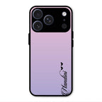 Customize Name Gradient Glass Case Cover Pink For iPhone 17 Pro Max