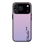 Customize Name Gradient Glass Case Cover Pink For iPhone 17 Pro