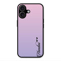 Customize Name Gradient Glass Case Cover Pink For iPhone 17