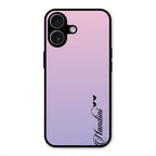 Customize Name Gradient Glass Case Cover Pink For iPhone 17