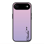 Customize Name Gradient Glass Case Cover Pink For iPhone Air