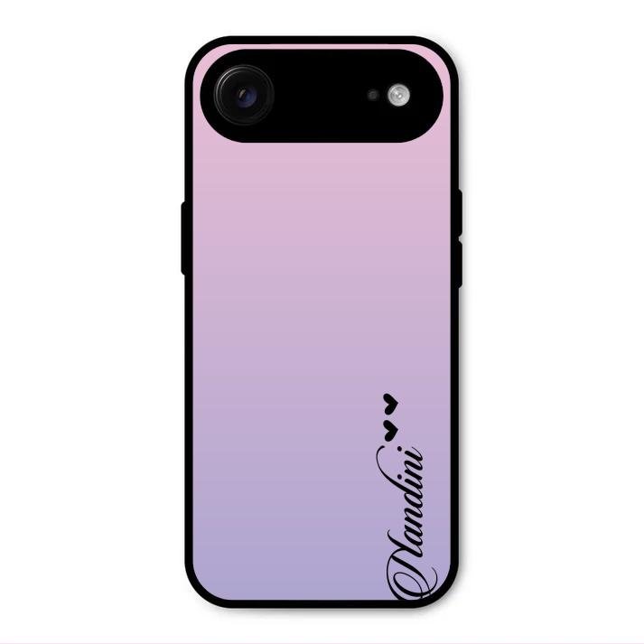 Customize Name Gradient Glass Case Cover Pink For iPhone Air