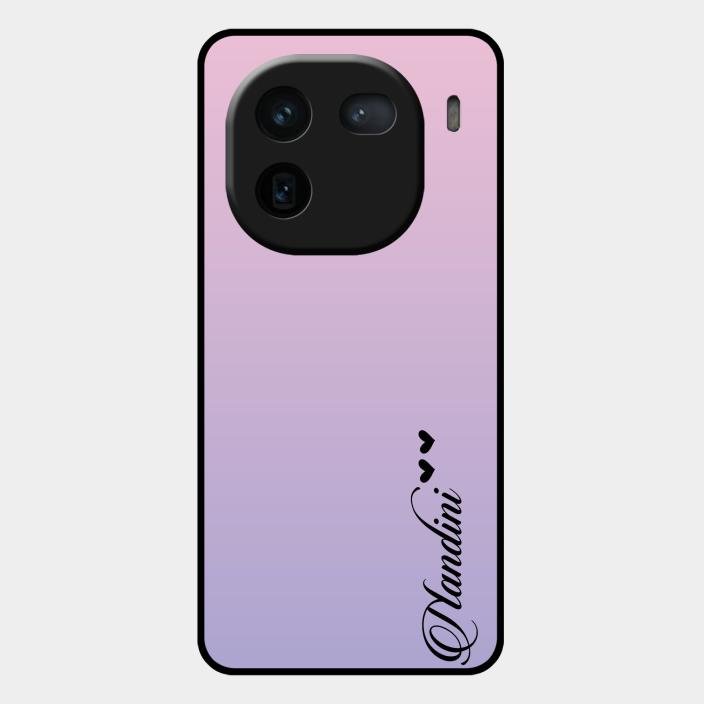Customize Name Gradient Glass Case Cover Pink For Iqoo 12 5G