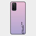 Customize Name Gradient Glass Case Cover Pink For Iqoo 3 5G