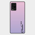 Customize Name Gradient Glass Case Cover Pink For Iqoo 7 Legend 5G
