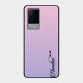 Customize Name Gradient Glass Case Cover Pink For Iqoo 9 5G