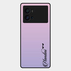 Customize Name Gradient Glass Case Cover Pink For Iqoo 9 Pro 5G