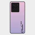 Customize Name Gradient Glass Case Cover Pink For Iqoo Neo 6 5G
