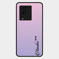 Customize Name Gradient Glass Case Cover Pink For Iqoo Neo 7 5G