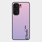 Customize Name Gradient Glass Case Cover Pink For Iqoo Neo 9 Pro 5G