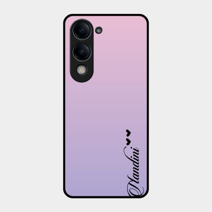 Customize Name Gradient Glass Case Cover Pink For Iqoo Z10 Lite