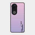 Customize Name Gradient Glass Case Cover Pink For Iqoo Z10R