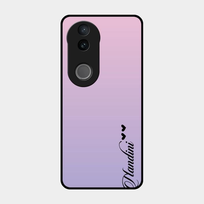 Customize Name Gradient Glass Case Cover Pink For Iqoo Z10R
