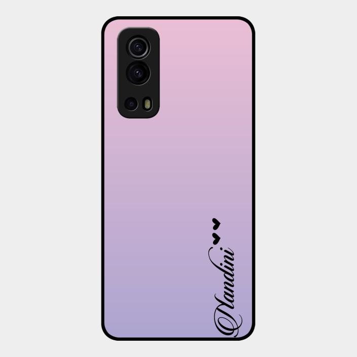 Customize Name Gradient Glass Case Cover Pink For Iqoo Z3 5G