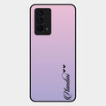 Customize Name Gradient Glass Case Cover Pink For Iqoo Z5 5G