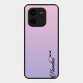 Customize Name Gradient Glass Case Cover Pink For Iqoo Z9X 5G