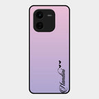 Customize Name Gradient Glass Case Cover Pink For Iqoo Z9X 5G