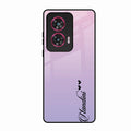 Customize Name Gradient Glass Case Cover Pink For Motorola Edge 50 Fusion 5G