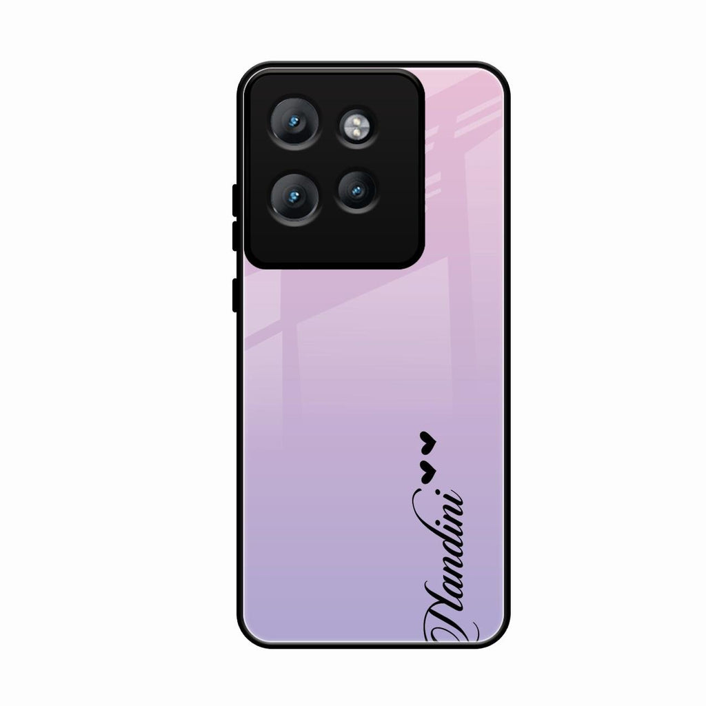 Customize Name Gradient Glass Case Cover Pink For Motorola Edge 50 Neo