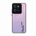 Customize Name Gradient Glass Case Cover Pink For Motorola Edge 50 Neo