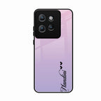 Customize Name Gradient Glass Case Cover Pink For Motorola Edge 50 Neo