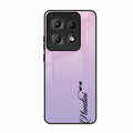 Customize Name Gradient Glass Case Cover Pink For Motorola Edge 50 Pro