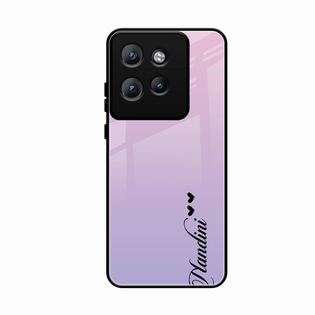 Customize Name Gradient Glass Case Cover Pink For Motorola Edge 50