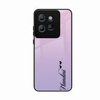 Customize Name Gradient Glass Case Cover Pink For Motorola Edge 50