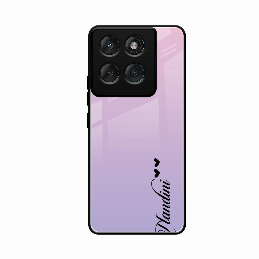 Customize Name Gradient Glass Case Cover Pink For Motorola Edge 60 Stylus 5G