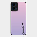 Customize Name Gradient Glass Case Cover Pink For Motorola G45 5G