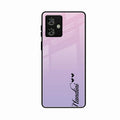 Customize Name Gradient Glass Case Cover Pink For Motorola G54 5G