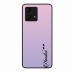 Customize Name Gradient Glass Case Cover Pink For Motorola g84 5G