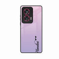 Customize Name Gradient Glass Case Cover Pink For Motorola G96 5G