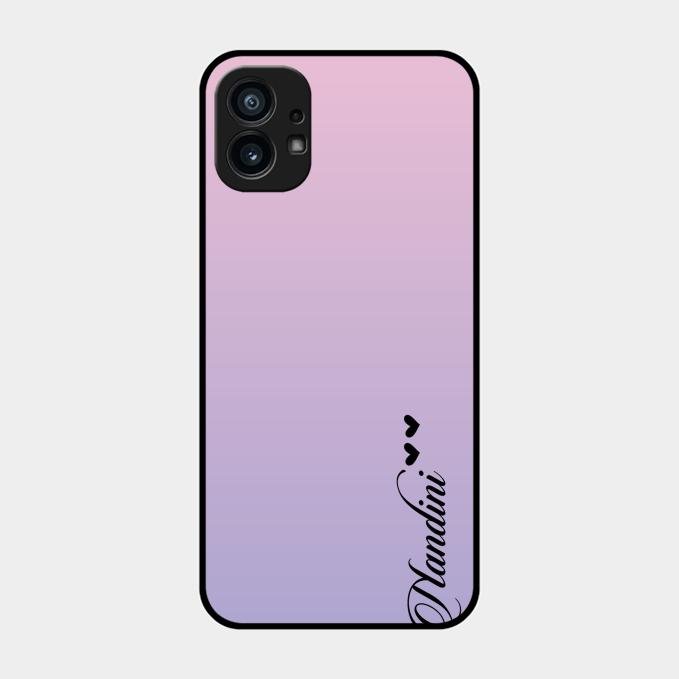 Customize Name Gradient Glass Case Cover Pink For Nothing Phone 1