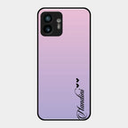 Customize Name Gradient Glass Case Cover Pink For Nothing Phone 2