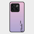 Customize Name Gradient Glass Case Cover Pink For Oneplus 10T 5G