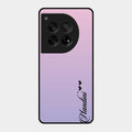 Customize Name Gradient Glass Case Cover Pink For Oneplus 12 5G