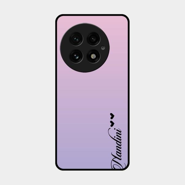 Customize Name Gradient Glass Case Cover Pink For Oneplus 13 5G