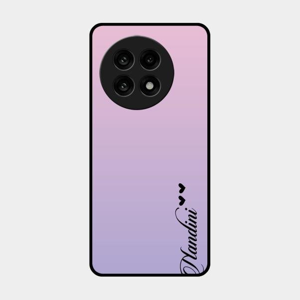 Customize Name Gradient Glass Case Cover Pink For Oneplus 13R 5G