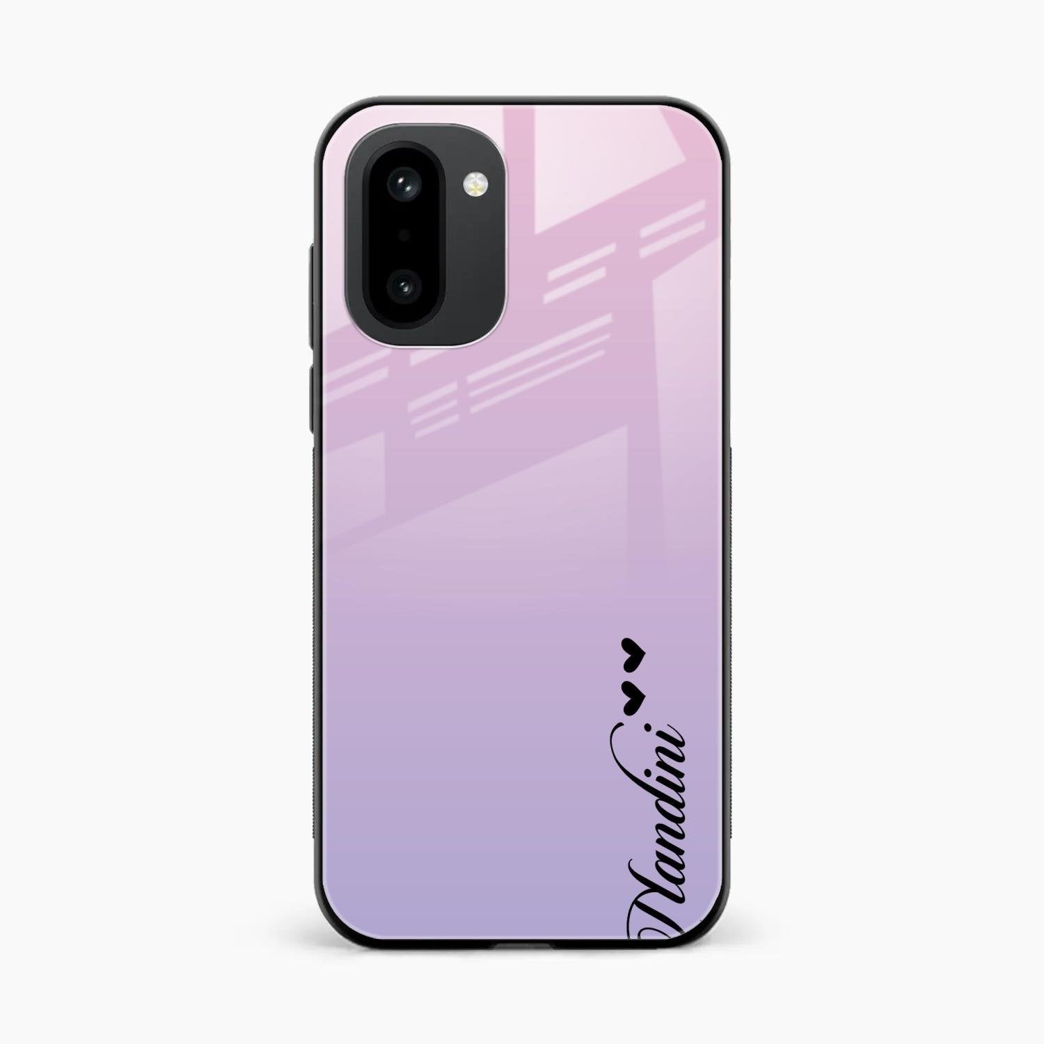 Customize Name Gradient Glass Case Cover Pink For OnePlus 15R 5G
