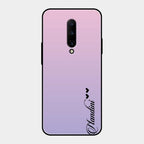 Customize Name Gradient Glass Case Cover Pink For Oneplus 7 Pro