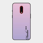 Customize Name Gradient Glass Case Cover Pink For Oneplus 7