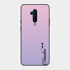 Customize Name Gradient Glass Case Cover Pink For Oneplus 7T Pro