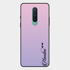 Customize Name Gradient Glass Case Cover Pink For Oneplus 8